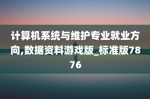 计算机系统与维护专业就业方向,数据资料游戏版_标准版7876