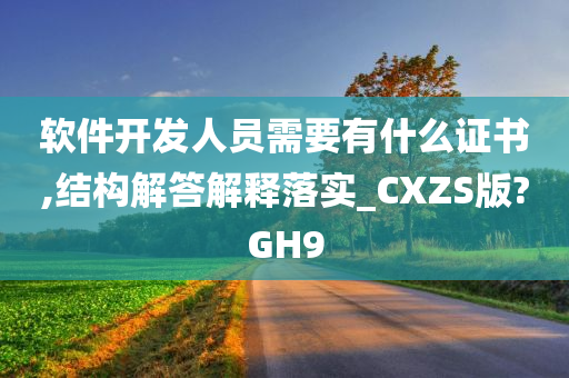 软件开发人员需要有什么证书,结构解答解释落实_CXZS版?GH9