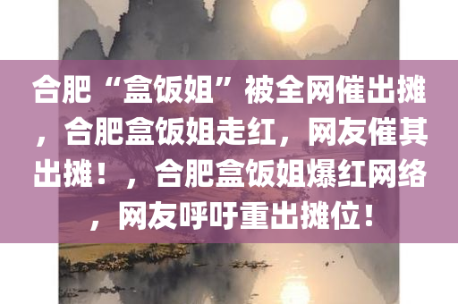 合肥“盒饭姐”被全网催出摊，合肥盒饭姐走红，网友催其出摊！，合肥盒饭姐爆红网络，网友呼吁重出摊位！