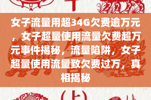 女子流量用超34G欠费逾万元，女子超量使用流量欠费超万元事件揭秘，流量陷阱，女子超量使用流量致欠费过万，真相揭秘