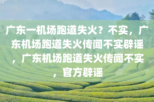 广东一机场跑道失火？不实，广东机场跑道失火传闻不实辟谣，广东机场跑道失火传闻不实，官方辟谣