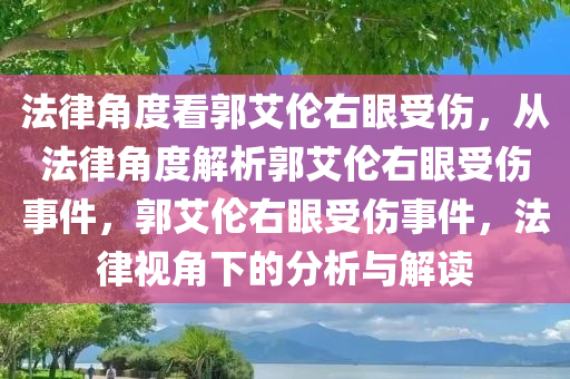 法律角度看郭艾伦右眼受伤，从法律角度解析郭艾伦右眼受伤事件，郭艾伦右眼受伤事件，法律视角下的分析与解读