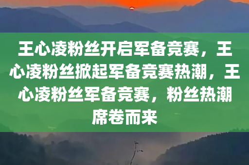 王心凌粉丝开启军备竞赛，王心凌粉丝掀起军备竞赛热潮，王心凌粉丝军备竞赛，粉丝热潮席卷而来