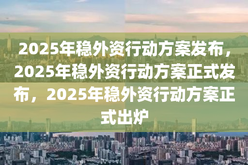 2025年稳外资行动方案发布，2025年稳外资行动方案正式发布，2025年稳外资行动方案正式出炉