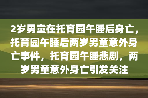 2岁男童在托育园午睡后身亡，托育园午睡后两岁男童意外身亡事件，托育园午睡悲剧，两岁男童意外身亡引发关注