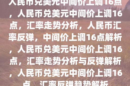 人民币兑美元中间价上调16点，人民币兑美元中间价上调16点，汇率走势分析，人民币汇率反弹，中间价上调16点解析，人民币兑美元中间价上调16点，汇率走势分析与反弹解析，人民币兑美元中间价上调16点，汇率反弹趋势解析