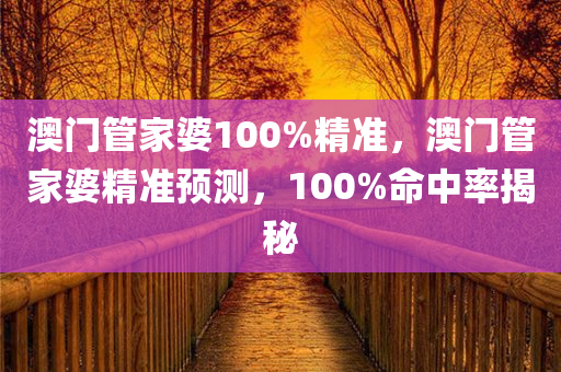 澳门管家婆100%精准，澳门管家婆精准预测，100%命中率揭秘