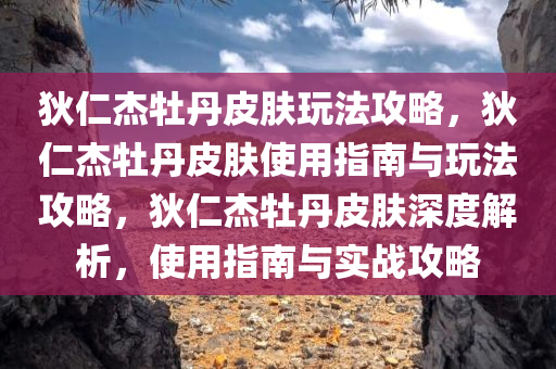 狄仁杰牡丹皮肤玩法攻略，狄仁杰牡丹皮肤使用指南与玩法攻略，狄仁杰牡丹皮肤深度解析，使用指南与实战攻略