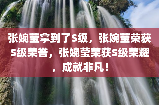 张婉莹拿到了S级，张婉莹荣获S级荣誉，张婉莹荣获S级荣耀，成就非凡！