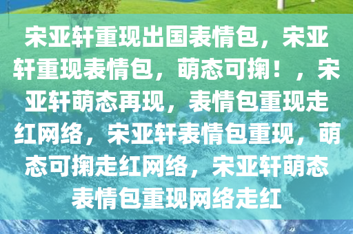 宋亚轩重现出国表情包，宋亚轩重现表情包，萌态可掬！，宋亚轩萌态再现，表情包重现走红网络，宋亚轩表情包重现，萌态可掬走红网络，宋亚轩萌态表情包重现网络走红