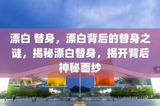 漂白 替身，漂白背后的替身之谜，揭秘漂白替身，揭开背后神秘面纱