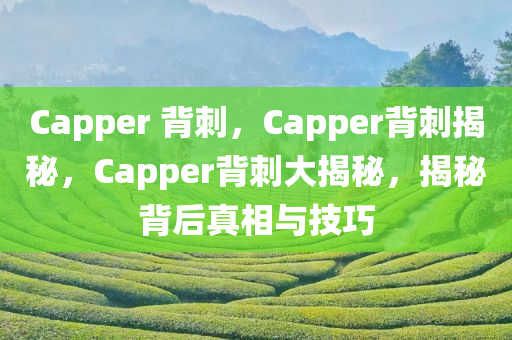 Capper 背刺，Capper背刺揭秘，Capper背刺大揭秘，揭秘背后真相与技巧