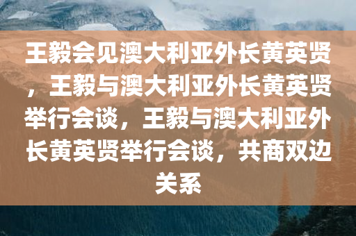 王毅会见澳大利亚外长黄英贤，王毅与澳大利亚外长黄英贤举行会谈，王毅与澳大利亚外长黄英贤举行会谈，共商双边关系