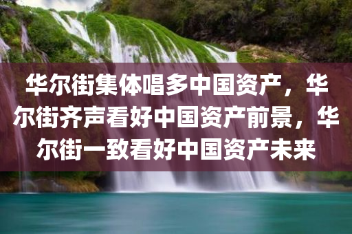 华尔街集体唱多中国资产，华尔街齐声看好中国资产前景，华尔街一致看好中国资产未来