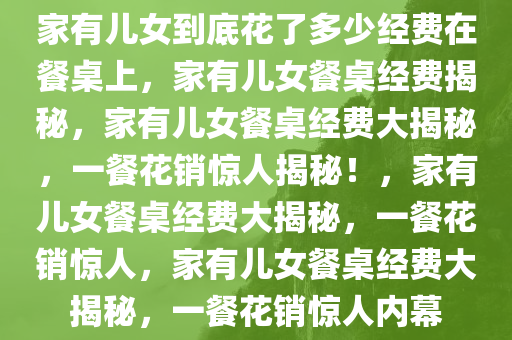 家有儿女到底花了多少经费在餐桌上，家有儿女餐桌经费揭秘，家有儿女餐桌经费大揭秘，一餐花销惊人揭秘！，家有儿女餐桌经费大揭秘，一餐花销惊人，家有儿女餐桌经费大揭秘，一餐花销惊人内幕