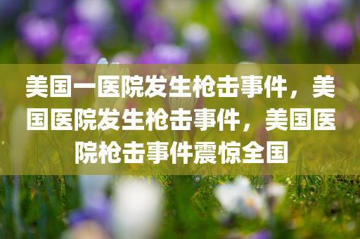 美国一医院发生枪击事件，美国医院发生枪击事件，美国医院枪击事件震惊全国