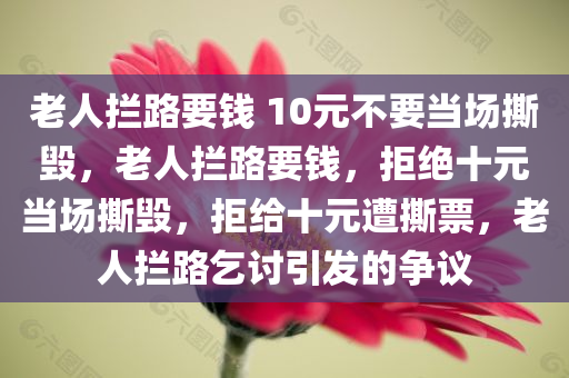 老人拦路要钱 10元不要当场撕毁，老人拦路要钱，拒绝十元当场撕毁，拒给十元遭撕票，老人拦路乞讨引发的争议