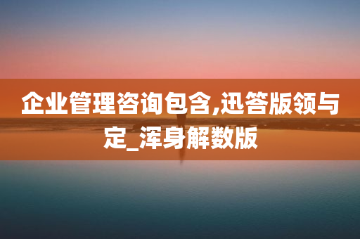 企业管理咨询包含,迅答版领与定_浑身解数版