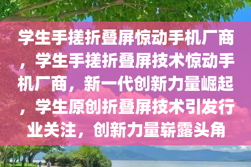 学生手搓折叠屏惊动手机厂商，学生手搓折叠屏技术惊动手机厂商，新一代创新力量崛起，学生原创折叠屏技术引发行业关注，创新力量崭露头角