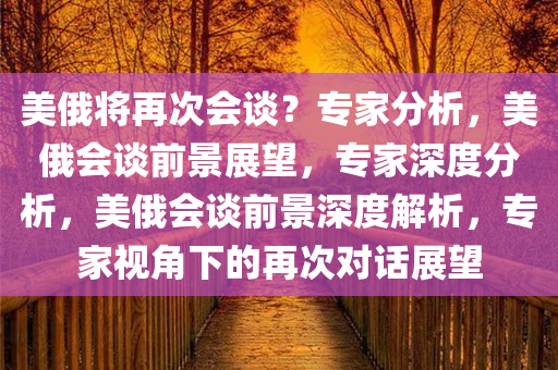 美俄将再次会谈？专家分析，美俄会谈前景展望，专家深度分析，美俄会谈前景深度解析，专家视角下的再次对话展望