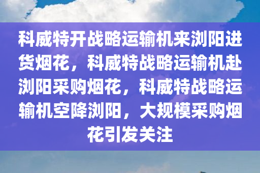 科威特开战略运输机来浏阳进货烟花，科威特战略运输机赴浏阳采购烟花，科威特战略运输机空降浏阳，大规模采购烟花引发关注