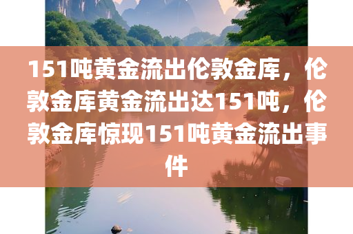 151吨黄金流出伦敦金库，伦敦金库黄金流出达151吨，伦敦金库惊现151吨黄金流出事件