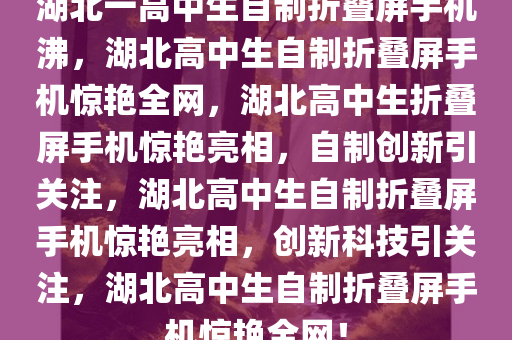 湖北一高中生自制折叠屏手机沸，湖北高中生自制折叠屏手机惊艳全网，湖北高中生折叠屏手机惊艳亮相，自制创新引关注，湖北高中生自制折叠屏手机惊艳亮相，创新科技引关注，湖北高中生自制折叠屏手机惊艳全网！