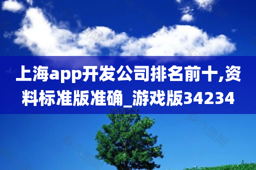 上海app开发公司排名前十,资料标准版准确_游戏版34234