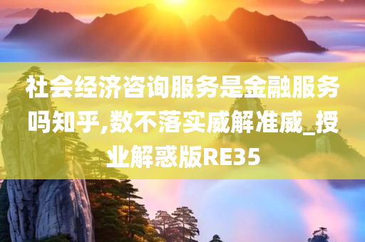 社会经济咨询服务是金融服务吗知乎,数不落实威解准威_授业解惑版RE35