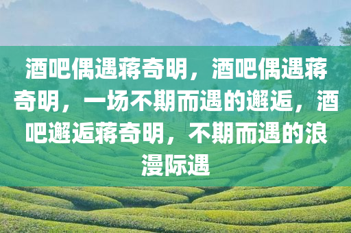 酒吧偶遇蒋奇明，酒吧偶遇蒋奇明，一场不期而遇的邂逅，酒吧邂逅蒋奇明，不期而遇的浪漫际遇