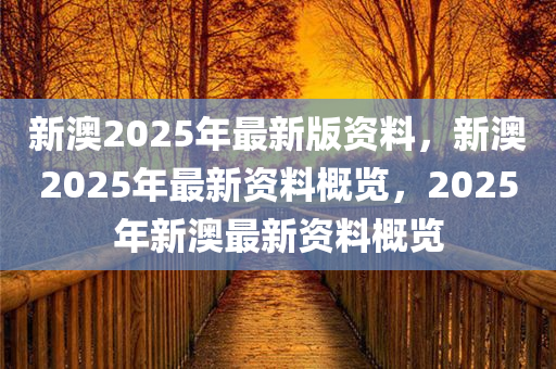 新澳2025年最新版资料，新澳2025年最新资料概览，2025年新澳最新资料概览