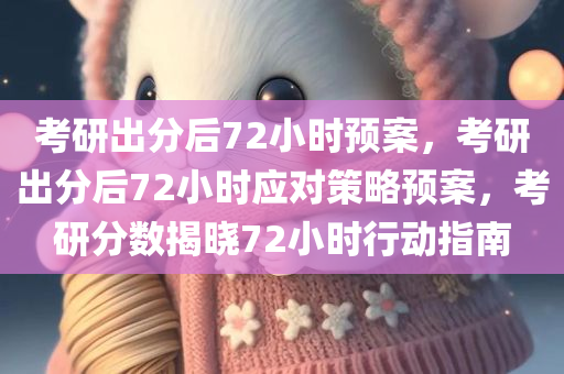 考研出分后72小时预案，考研出分后72小时应对策略预案，考研分数揭晓72小时行动指南