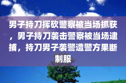 男子持刀挥砍警察被当场抓获，男子持刀袭击警察被当场逮捕，持刀男子袭警遭警方果断制服