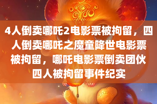 4人倒卖哪吒2电影票被拘留，四人倒卖哪吒之魔童降世电影票被拘留，哪吒电影票倒卖团伙四人被拘留事件纪实