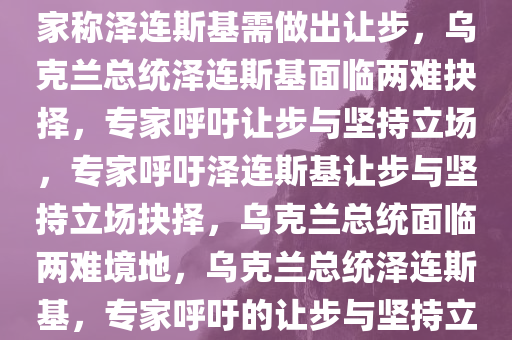 专家称泽连斯基只能让步，专家称泽连斯基需做出让步，乌克兰总统泽连斯基面临两难抉择，专家呼吁让步与坚持立场，专家呼吁泽连斯基让步与坚持立场抉择，乌克兰总统面临两难境地，乌克兰总统泽连斯基，专家呼吁的让步与坚持立场抉择