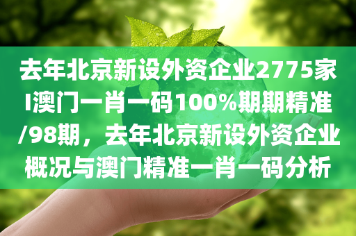 去年北京新设外资企业2775家I澳门一肖一码100%期期精准/98期，去年北京新设外资企业概况与澳门精准一肖一码分析