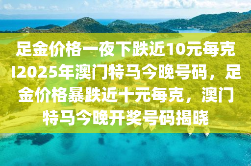 足金价格一夜下跌近10元每克I2025年澳门特马今晚号码，足金价格暴跌近十元每克，澳门特马今晚开奖号码揭晓