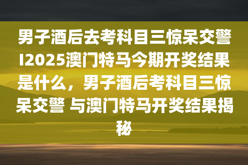 男子酒后去考科目三惊呆交警I2025澳门特马今期开奖结果是什么，男子酒后考科目三惊呆交警 与澳门特马开奖结果揭秘