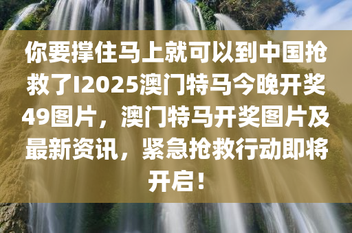 你要撑住马上就可以到中国抢救了I2025澳门特马今晚开奖49图片，澳门特马开奖图片及最新资讯，紧急抢救行动即将开启！