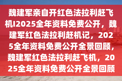 魏建军亲自开红色法拉利赶飞机I2025全年资料免费公开，魏建军红色法拉利赶机记，2025全年资料免费公开全景回顾，魏建军红色法拉利赶飞机，2025全年资料免费公开全景回顾