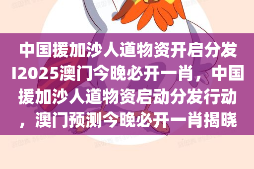 中国援加沙人道物资开启分发I2025澳门今晚必开一肖，中国援加沙人道物资启动分发行动，澳门预测今晚必开一肖揭晓