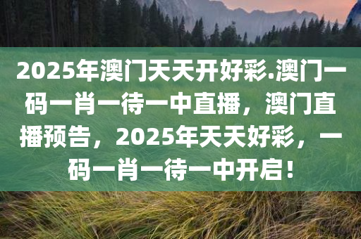 2025年澳门天天开好彩.澳门一码一肖一待一中直播，澳门直播预告，2025年天天好彩，一码一肖一待一中开启！