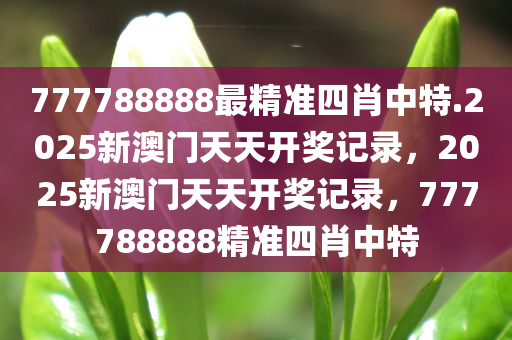 777788888最精准四肖中特.2025新澳门天天开奖记录，2025新澳门天天开奖记录，777788888精准四肖中特