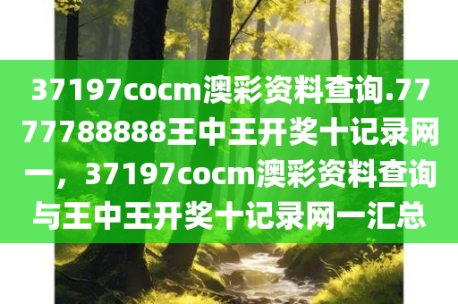 37197cocm澳彩资料查询.7777788888王中王开奖十记录网一，37197cocm澳彩资料查询与王中王开奖十记录网一汇总