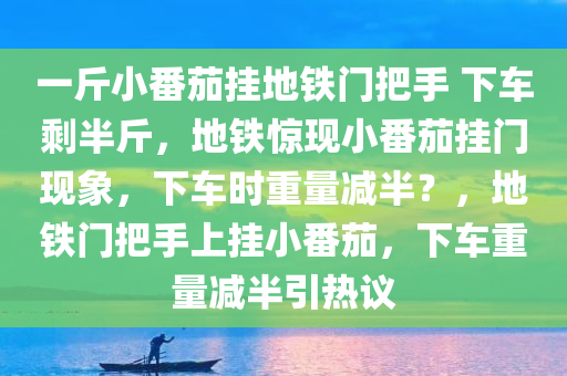 一斤小番茄挂地铁门把手 下车剩半斤，地铁惊现小番茄挂门现象，下车时重量减半？，地铁门把手上挂小番茄，下车重量减半引热议