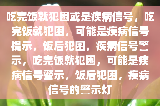 吃完饭就犯困或是疾病信号，吃完饭就犯困，可能是疾病信号提示，饭后犯困，疾病信号警示，吃完饭就犯困，可能是疾病信号警示，饭后犯困，疾病信号的警示灯