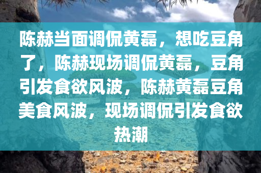 陈赫当面调侃黄磊，想吃豆角了，陈赫现场调侃黄磊，豆角引发食欲风波，陈赫黄磊豆角美食风波，现场调侃引发食欲热潮