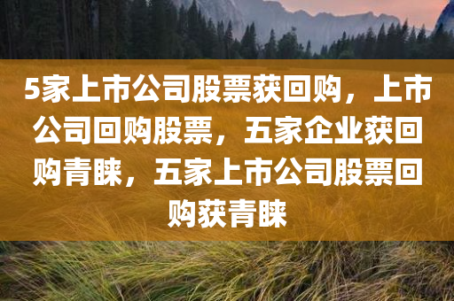 5家上市公司股票获回购，上市公司回购股票，五家企业获回购青睐，五家上市公司股票回购获青睐