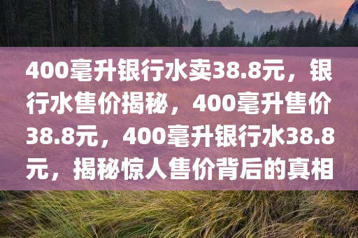 400毫升银行水卖38.8元，银行水售价揭秘，400毫升售价38.8元，400毫升银行水38.8元，揭秘惊人售价背后的真相