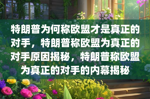 特朗普为何称欧盟才是真正的对手，特朗普称欧盟为真正的对手原因揭秘，特朗普称欧盟为真正的对手的内幕揭秘